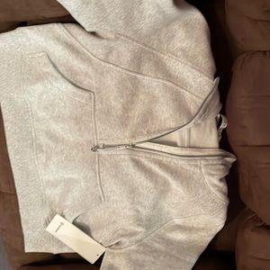 Lululemon Scuba Oversized 1/2 zip hoodie,Color:Heathered Light Grey, Size: XS/S